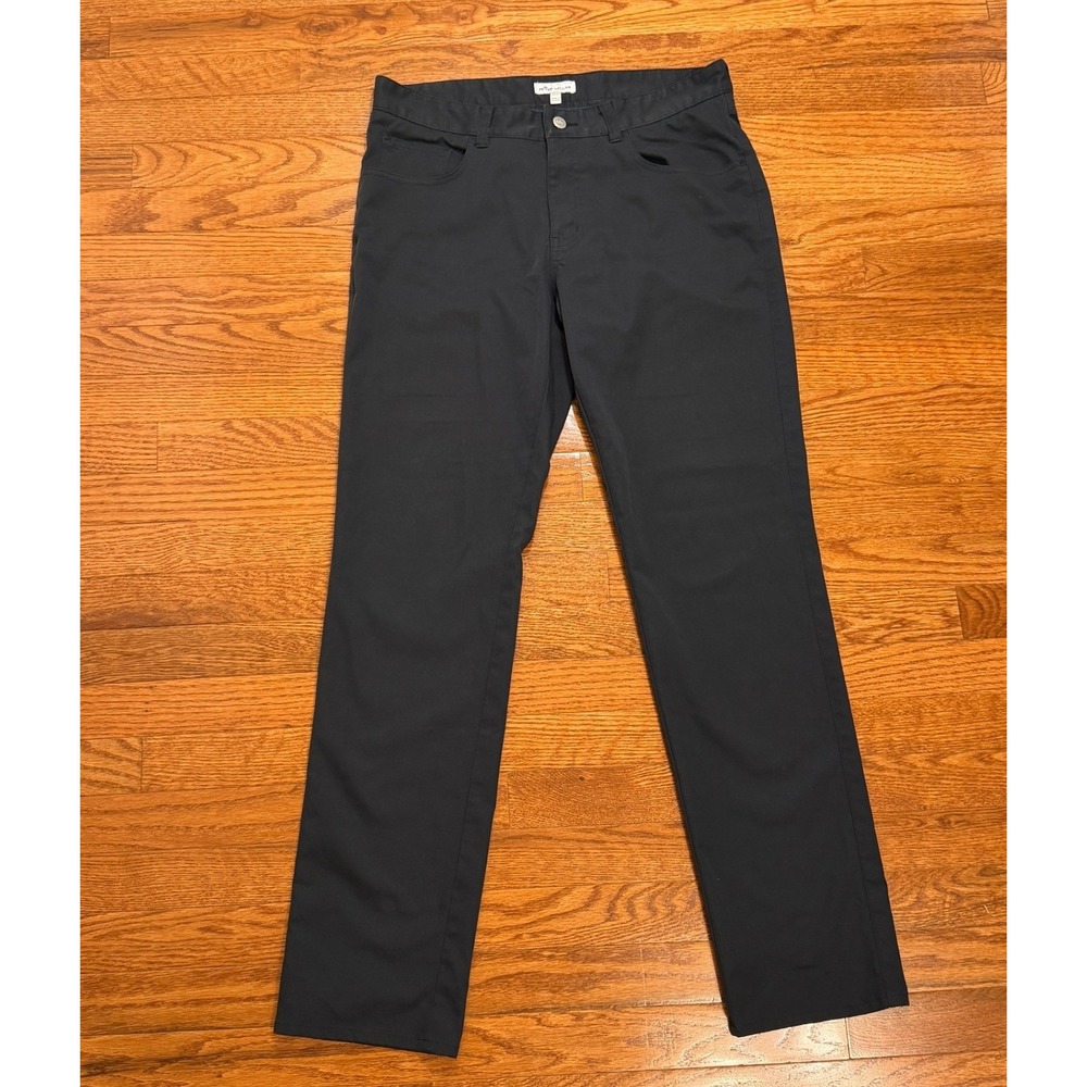 Peter Millar EB66 Performance Pants Men 33x32 Black Golf Chino Five Pocket